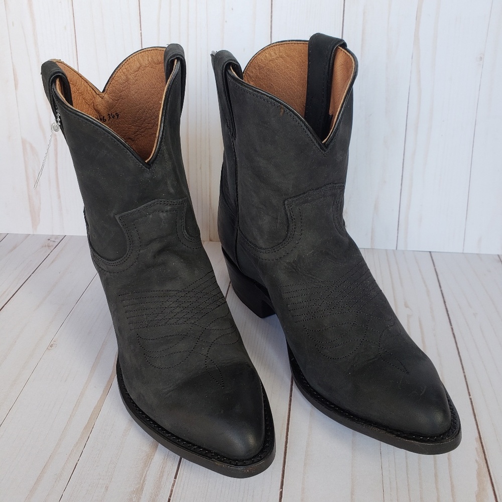 SALE! FRYE Billy Short Booties Black 6 - Picture 3 of 7